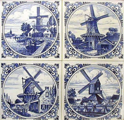 Голландский стиль росписи – сине-белый рисунок