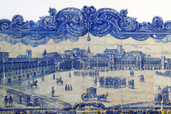 Изображение Лиссабона 1730 года на панно из азулежу